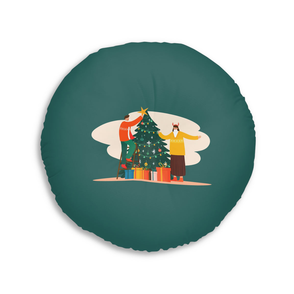 Cuscino da pavimento rotondo trapuntato Decorating Together