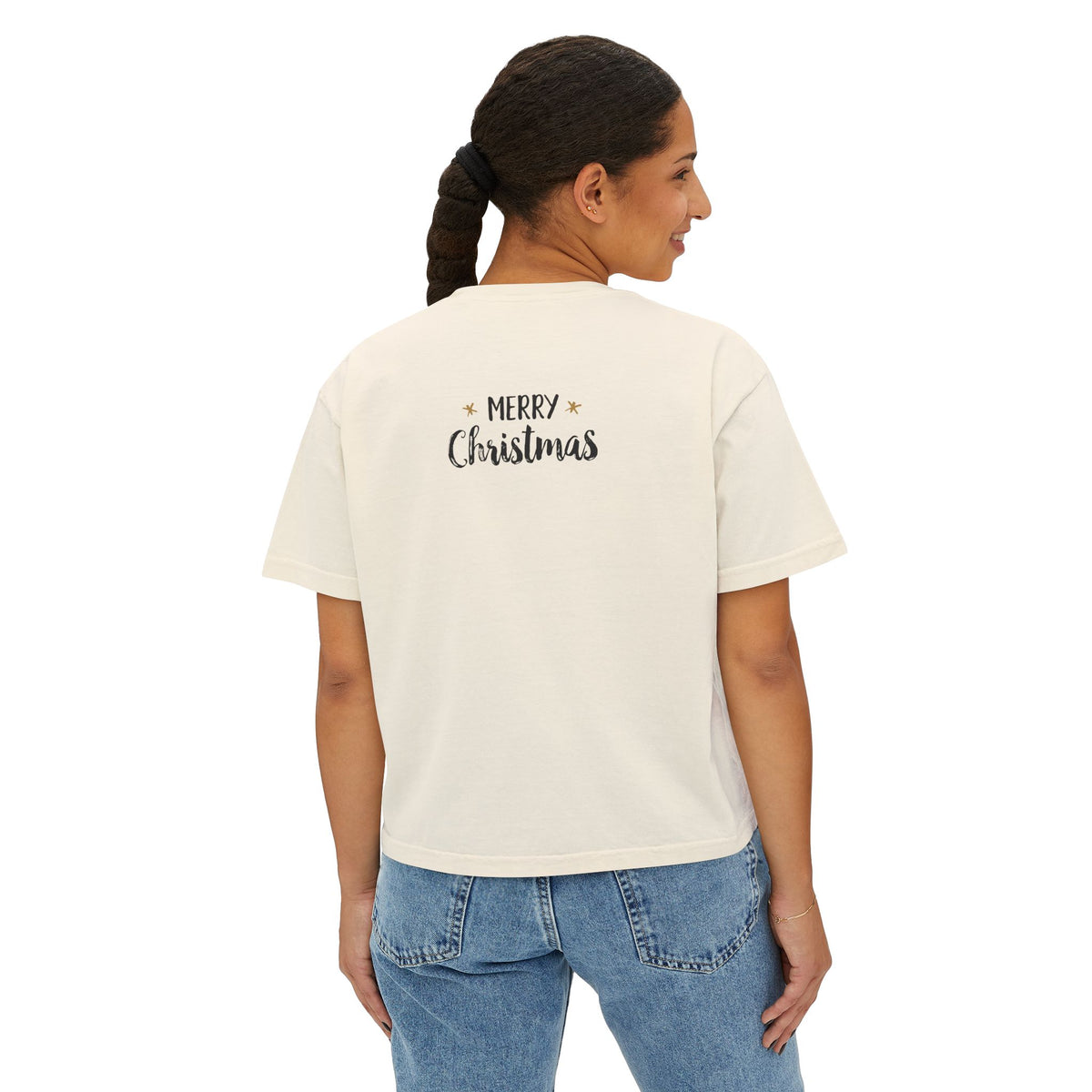 T-shirt donna boxy Natale 2026