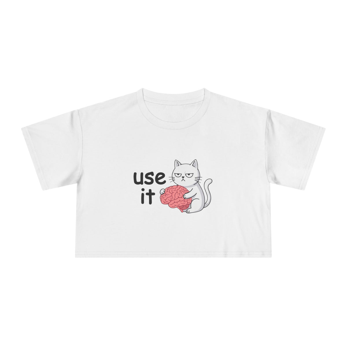 T-shirt crop bianca donna «Use It»