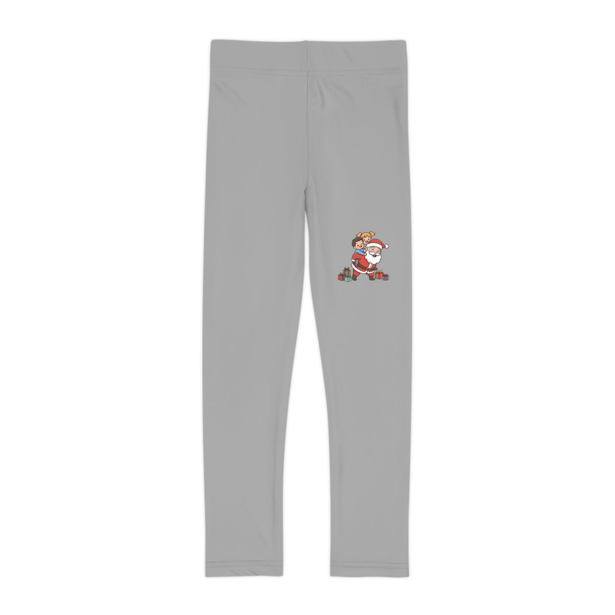 Leggings da bambino grigi Piggyback Santa