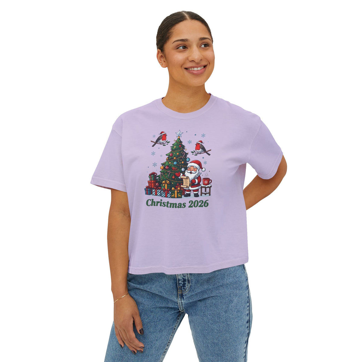 T-shirt donna boxy Natale 2026
