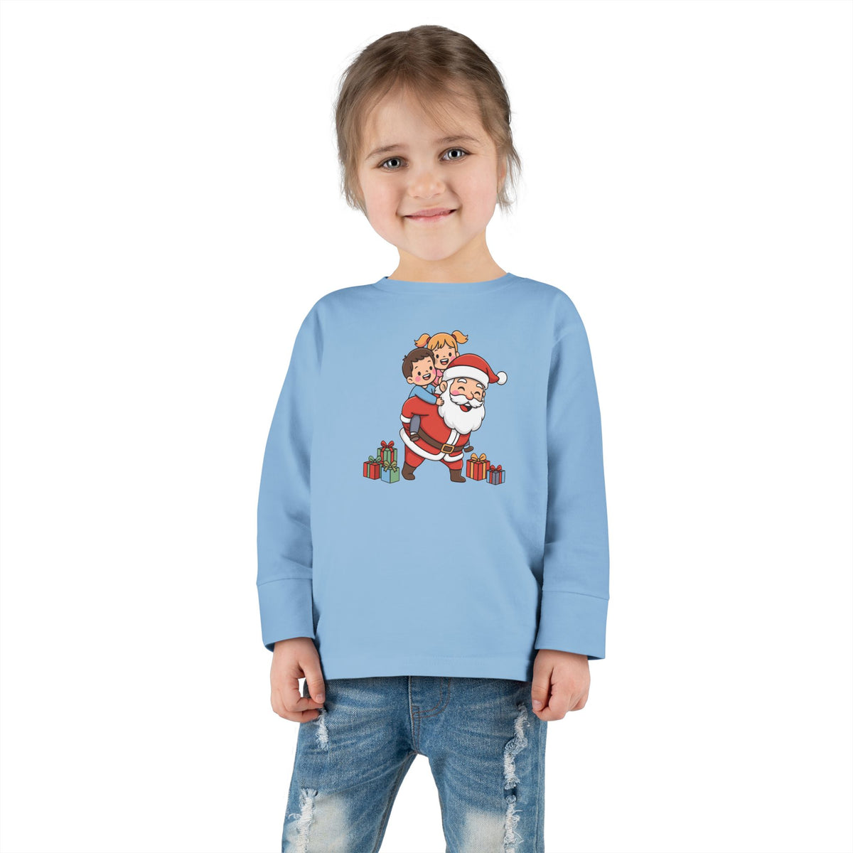 Maglia maniche lunghe bimbi piccoli – Babbo Natale a Cavalluccio