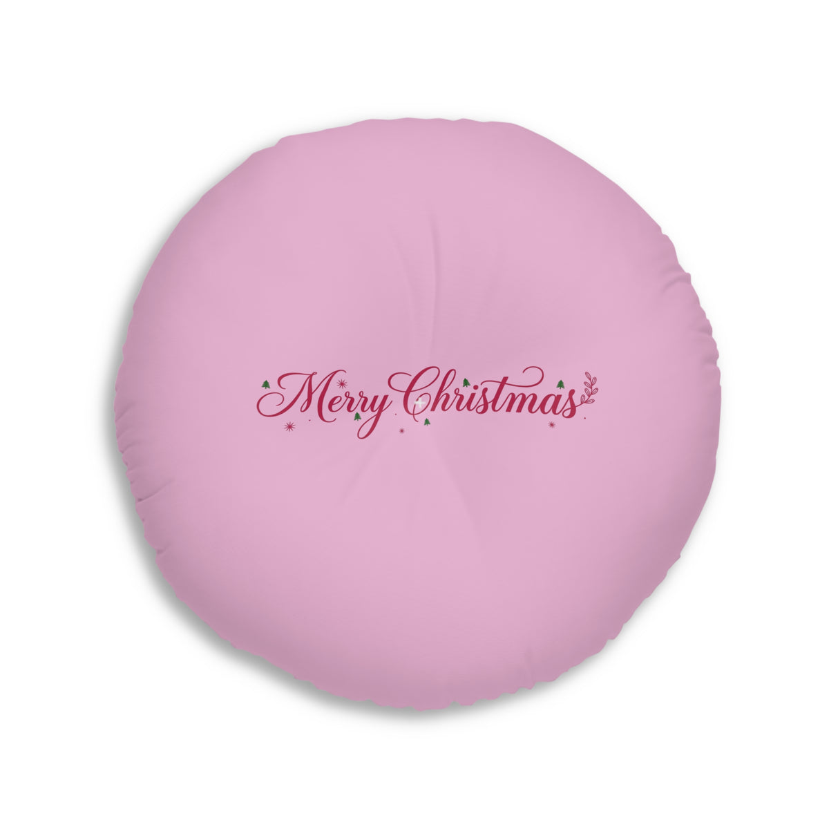 Cuscino da pavimento rotondo con trapuntatura a 3 bottoni Merry Christmas