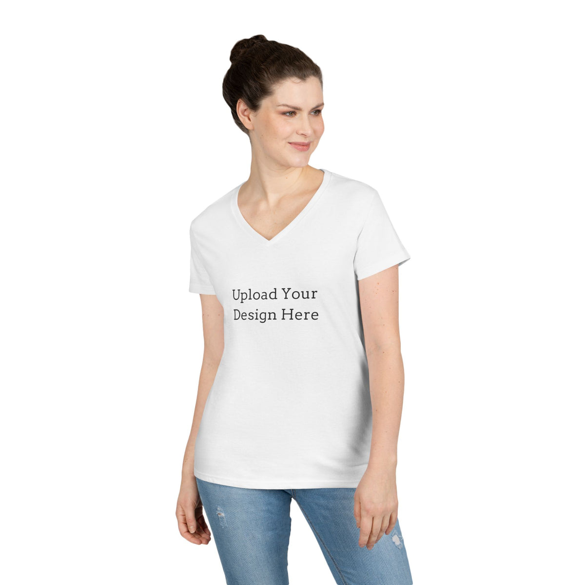 T-shirt donna personalizzabile con scollo a V