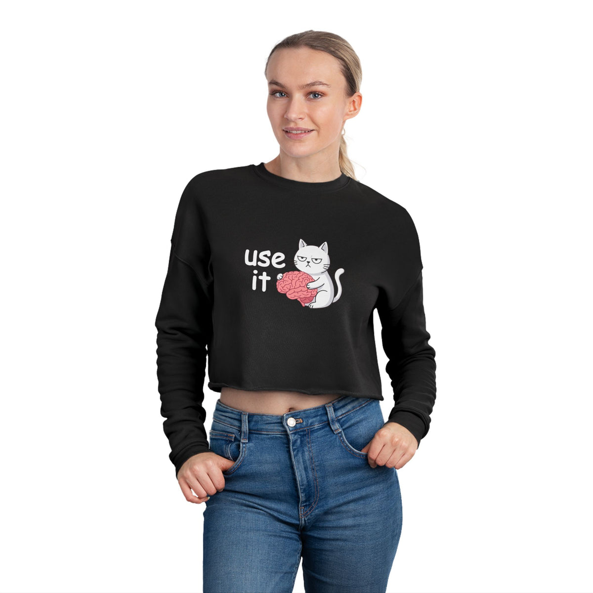 Felpa crop donna «Use It»