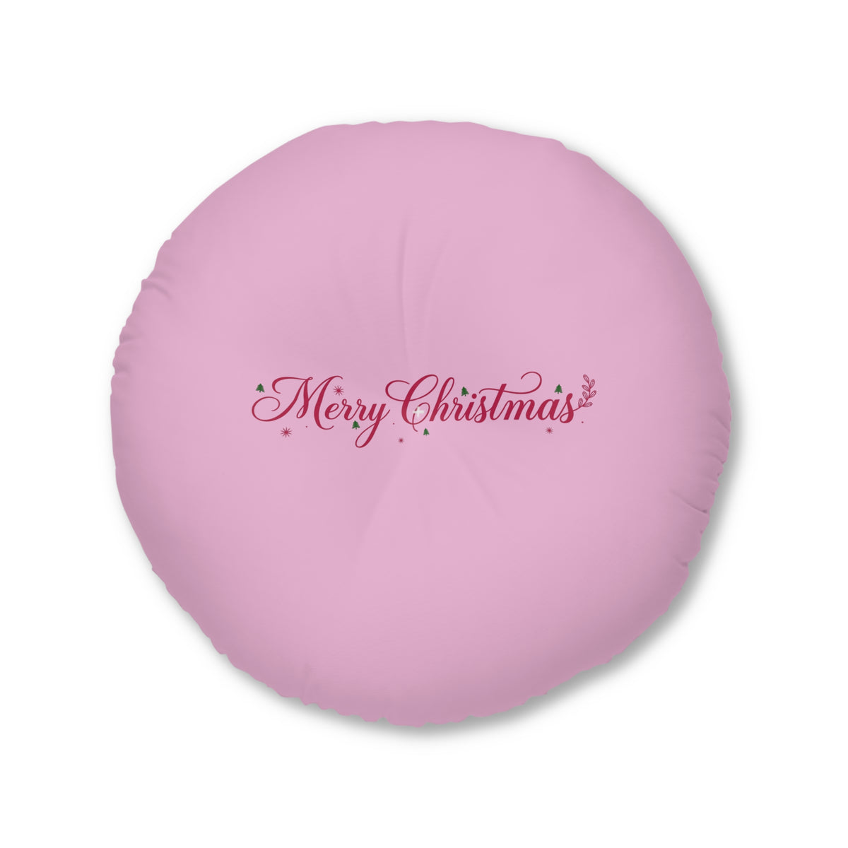 Cuscino da pavimento rotondo con trapuntatura a 3 bottoni Merry Christmas