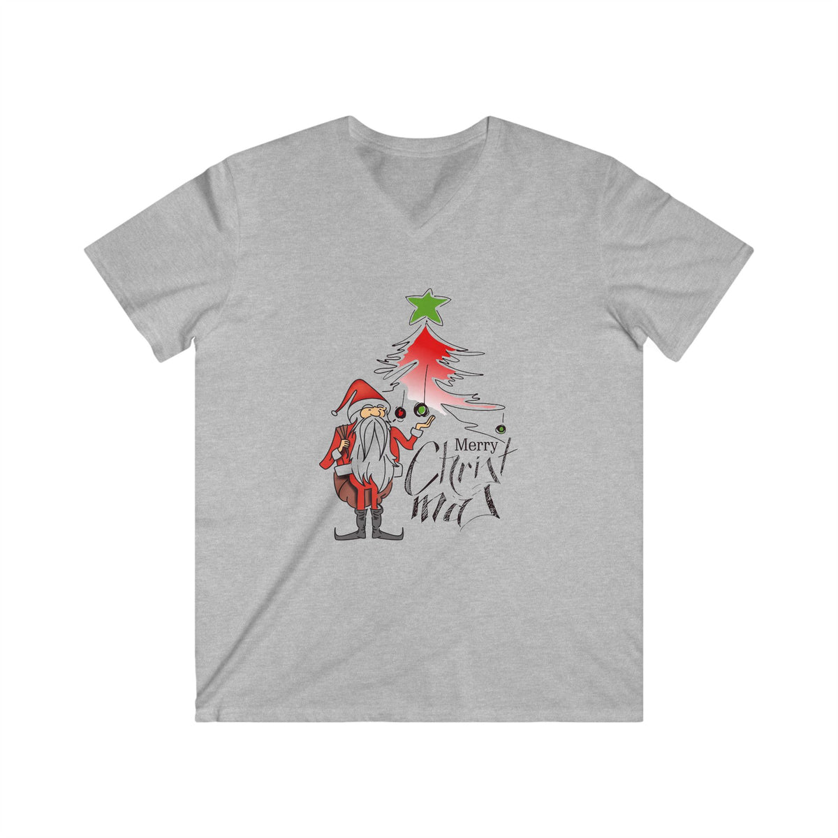 T-shirt scollo a V uomo – Saluti Natalizi