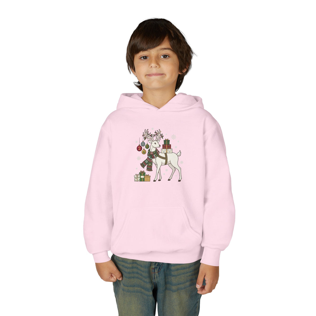 Felpa con cappuccio elfo bambini – Renna di Natale