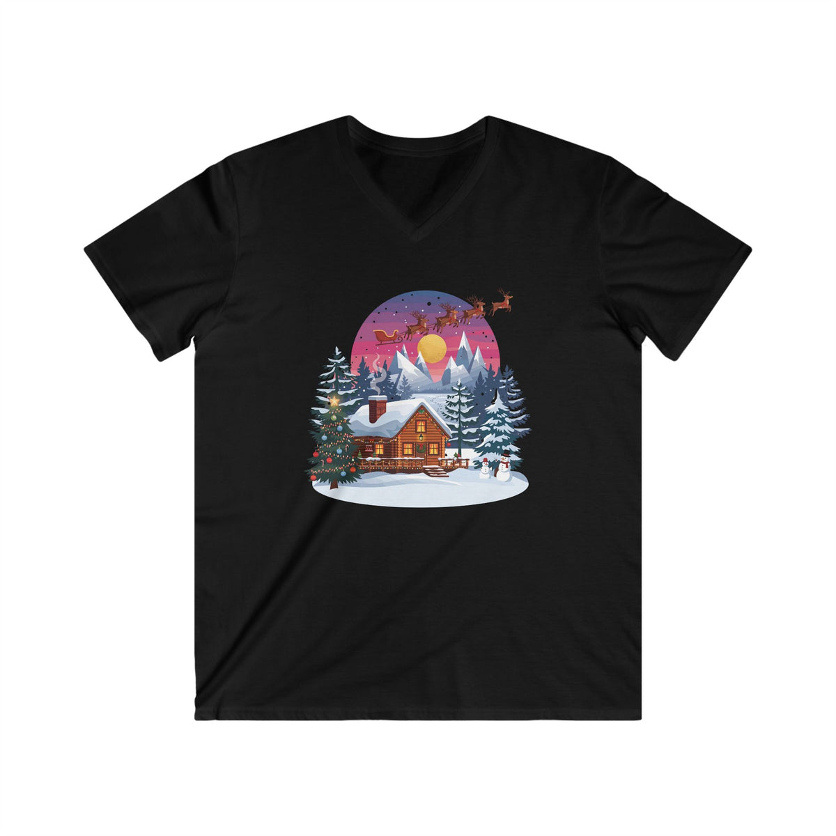 T-shirt scollo a V uomo – Volo di Mezzanotte