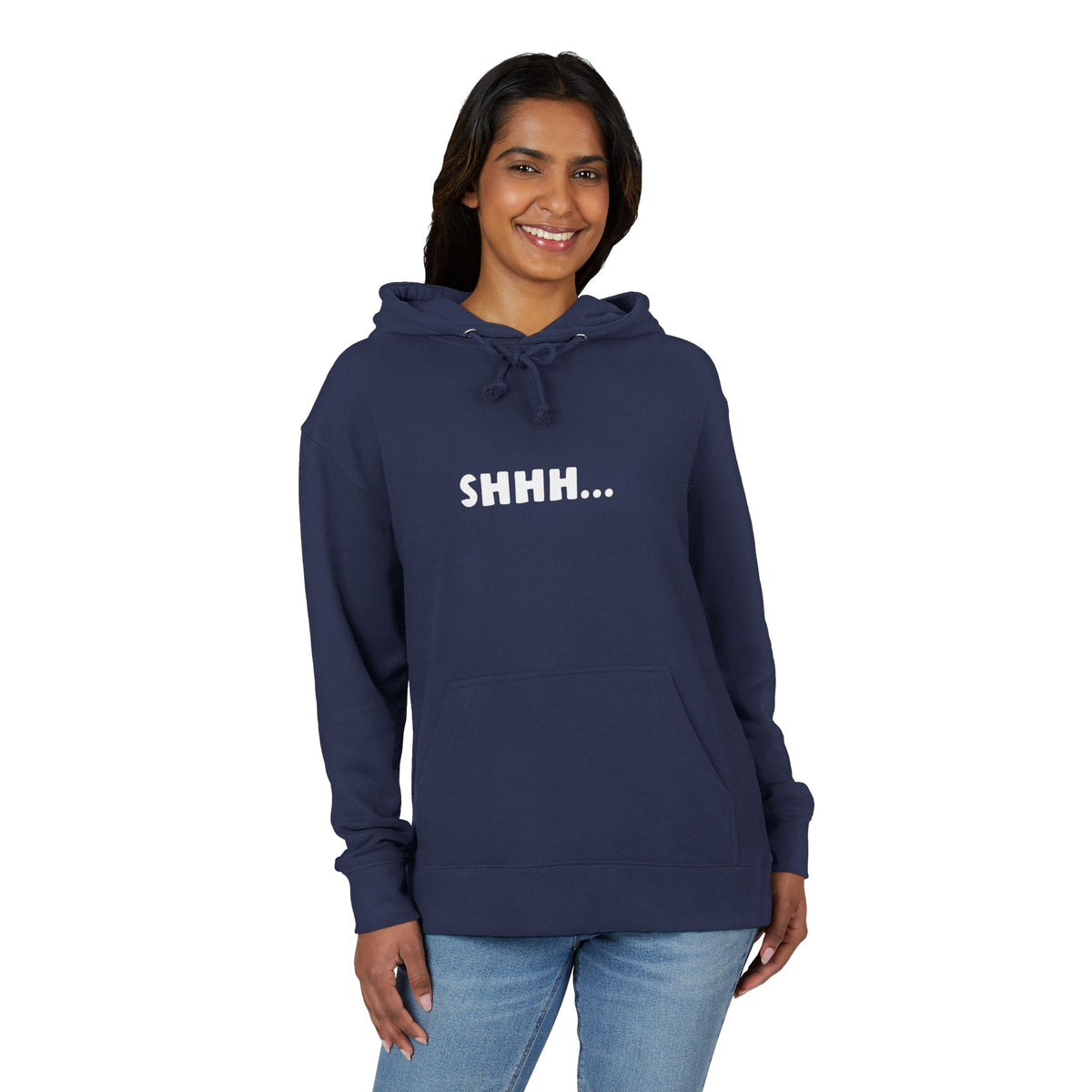 Felpa French terry con cappuccio donna «Shhh...»