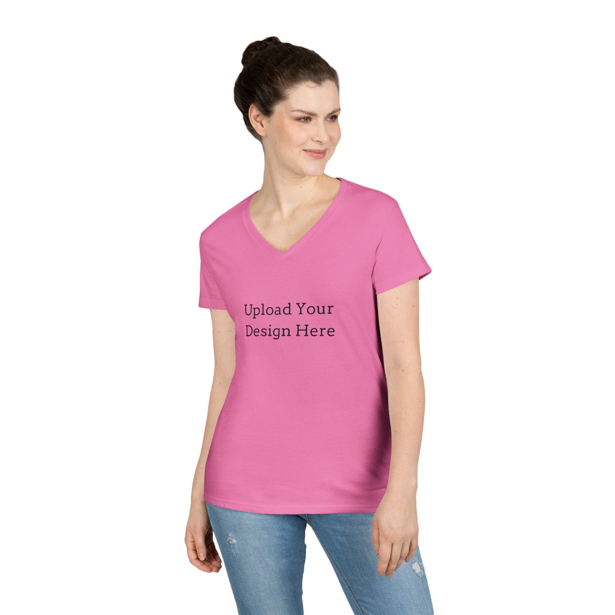 T-shirt donna personalizzabile con scollo a V