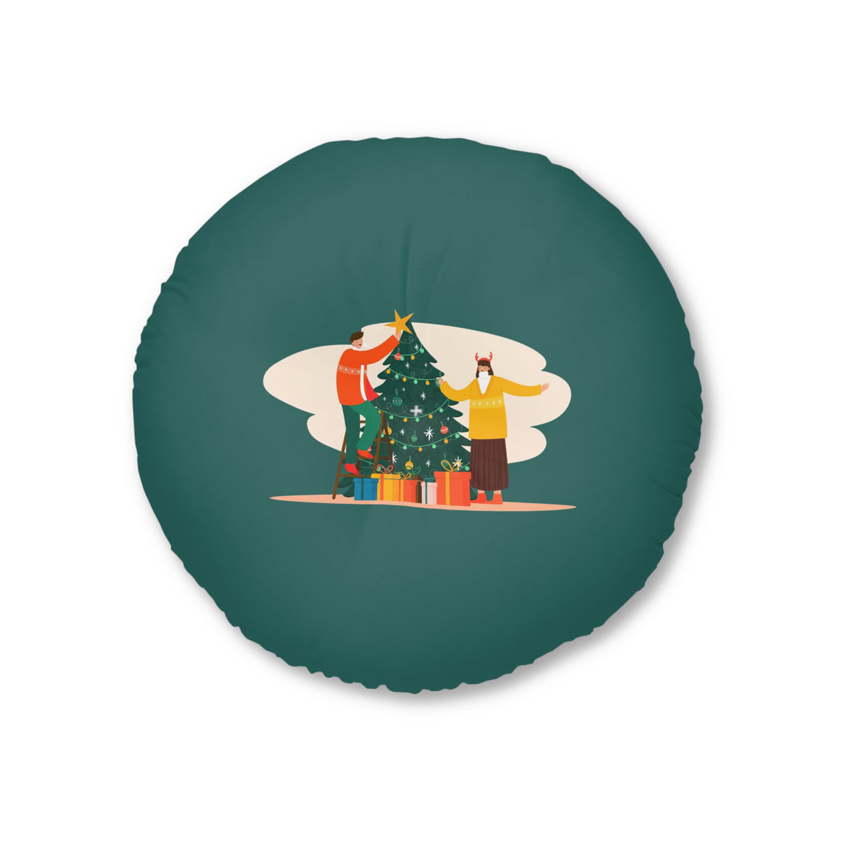 Cuscino da pavimento rotondo trapuntato Decorating Together
