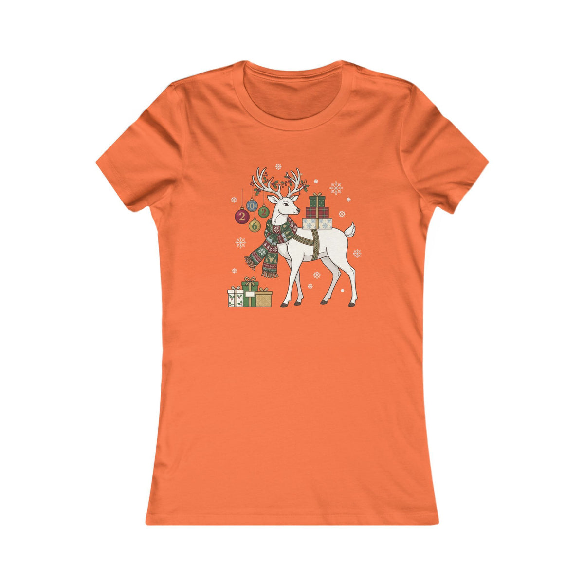 T-shirt natalizia da donna con cervo