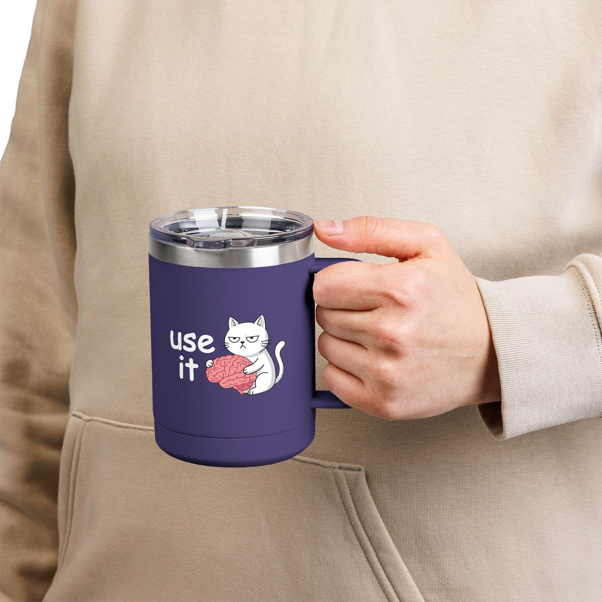 Tazza termica bianca 15 oz «Use It»