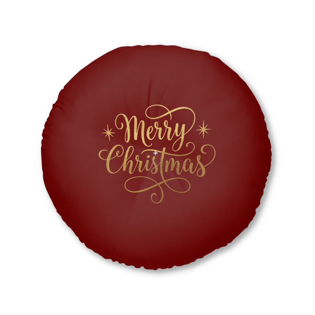 Cuscino da pavimento rotondo con trapuntatura Merry Christmas 2