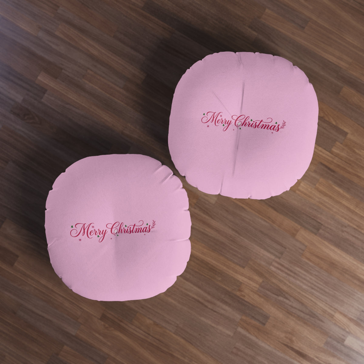 Cuscino da pavimento rotondo con trapuntatura a 3 bottoni Merry Christmas
