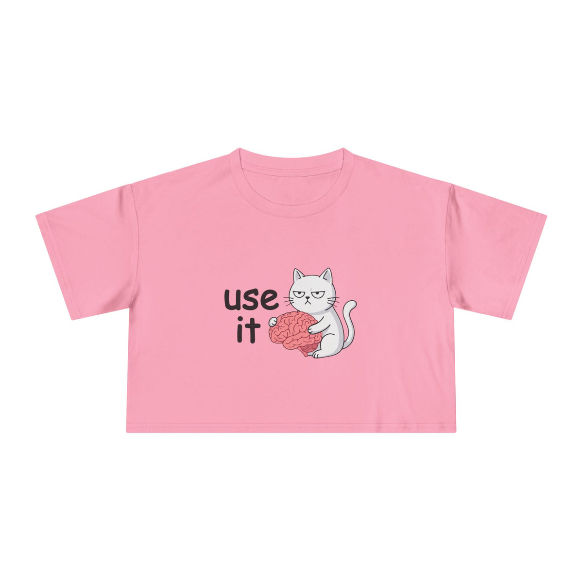 T-shirt crop bianca donna «Use It»
