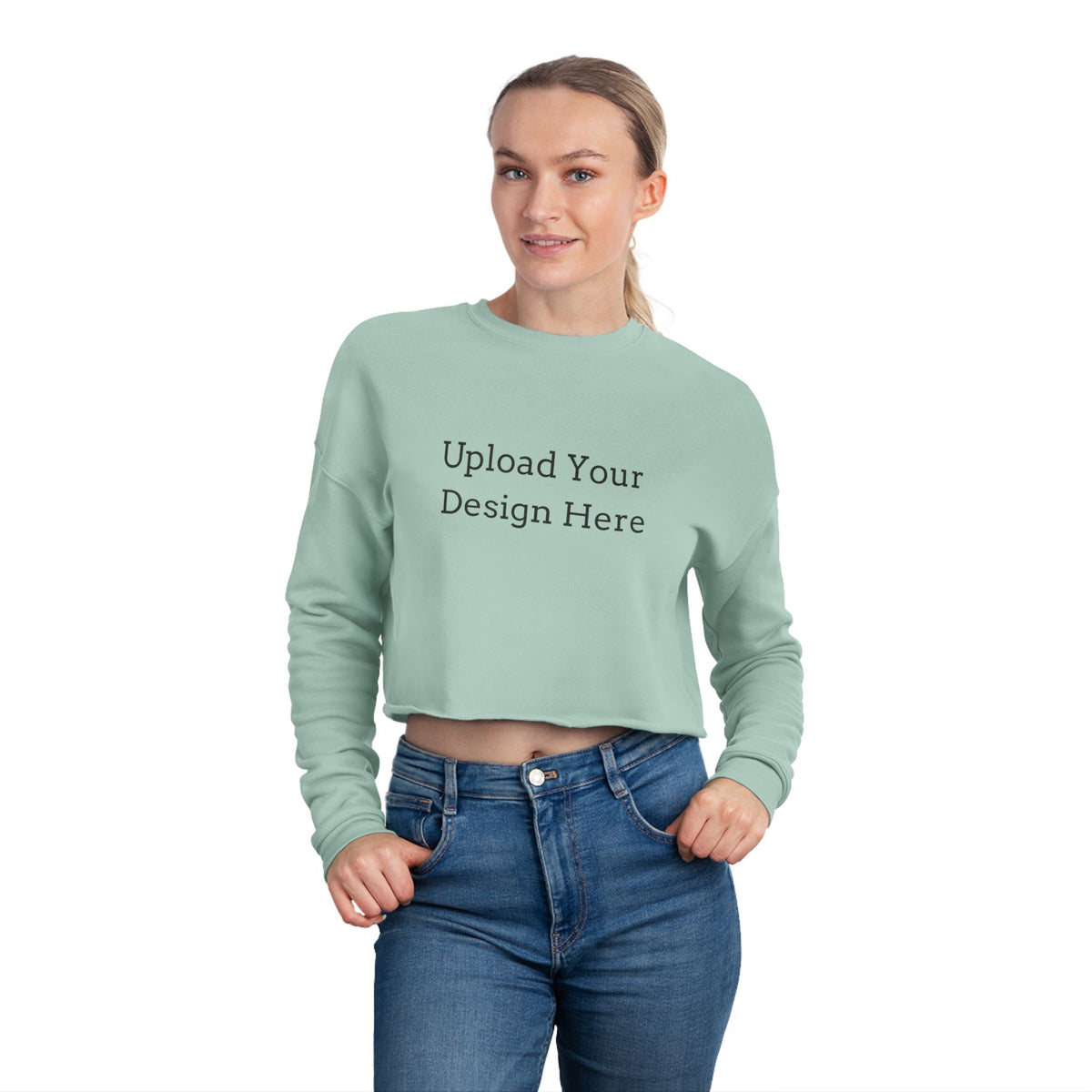 Felpa crop donna personalizzabile – Modello A