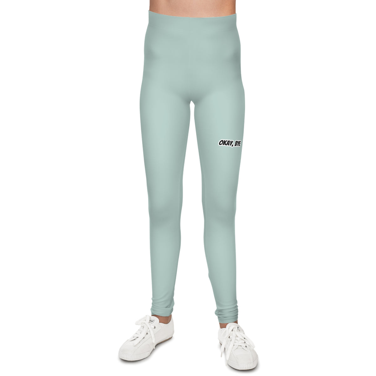 Leggings verde menta ragazzi «Okay Bye»