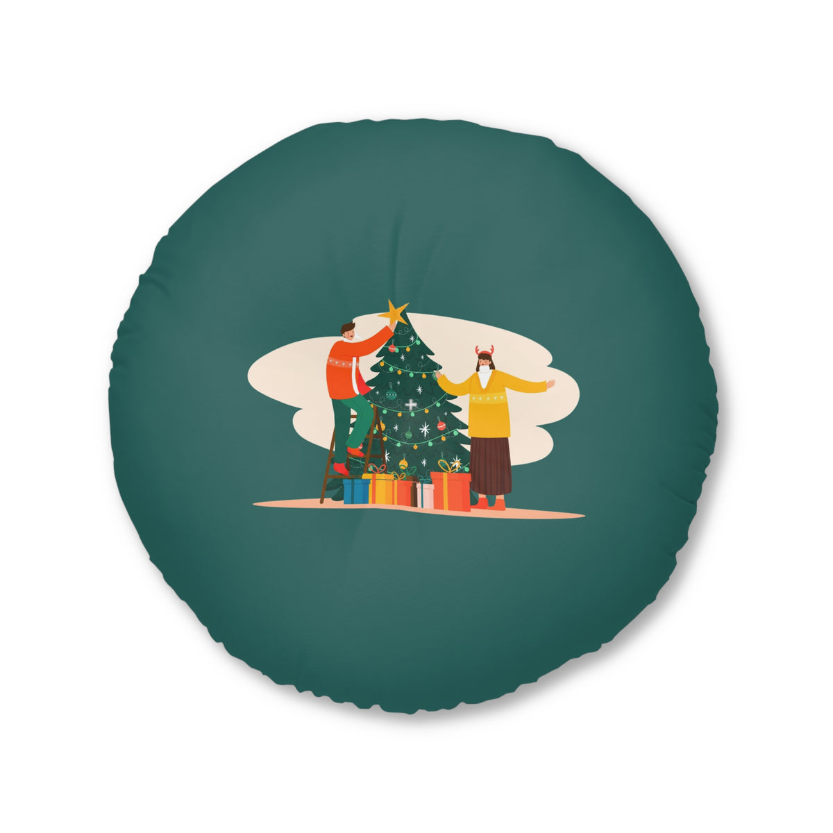 Cuscino da pavimento rotondo trapuntato Decorating Together