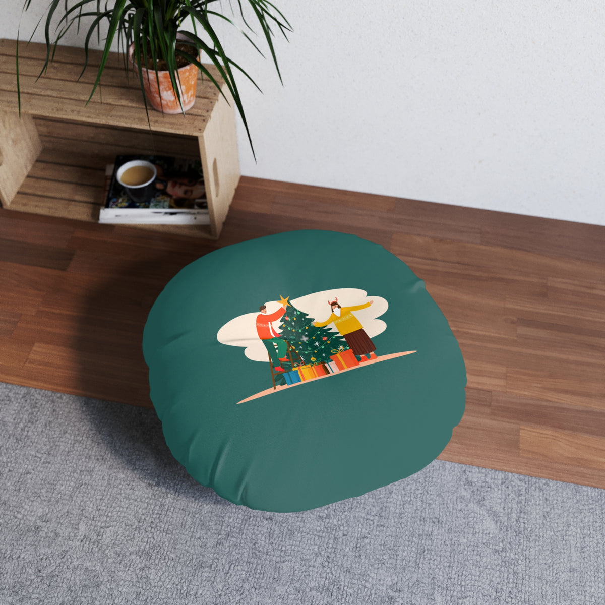 Cuscino da pavimento rotondo trapuntato Decorating Together