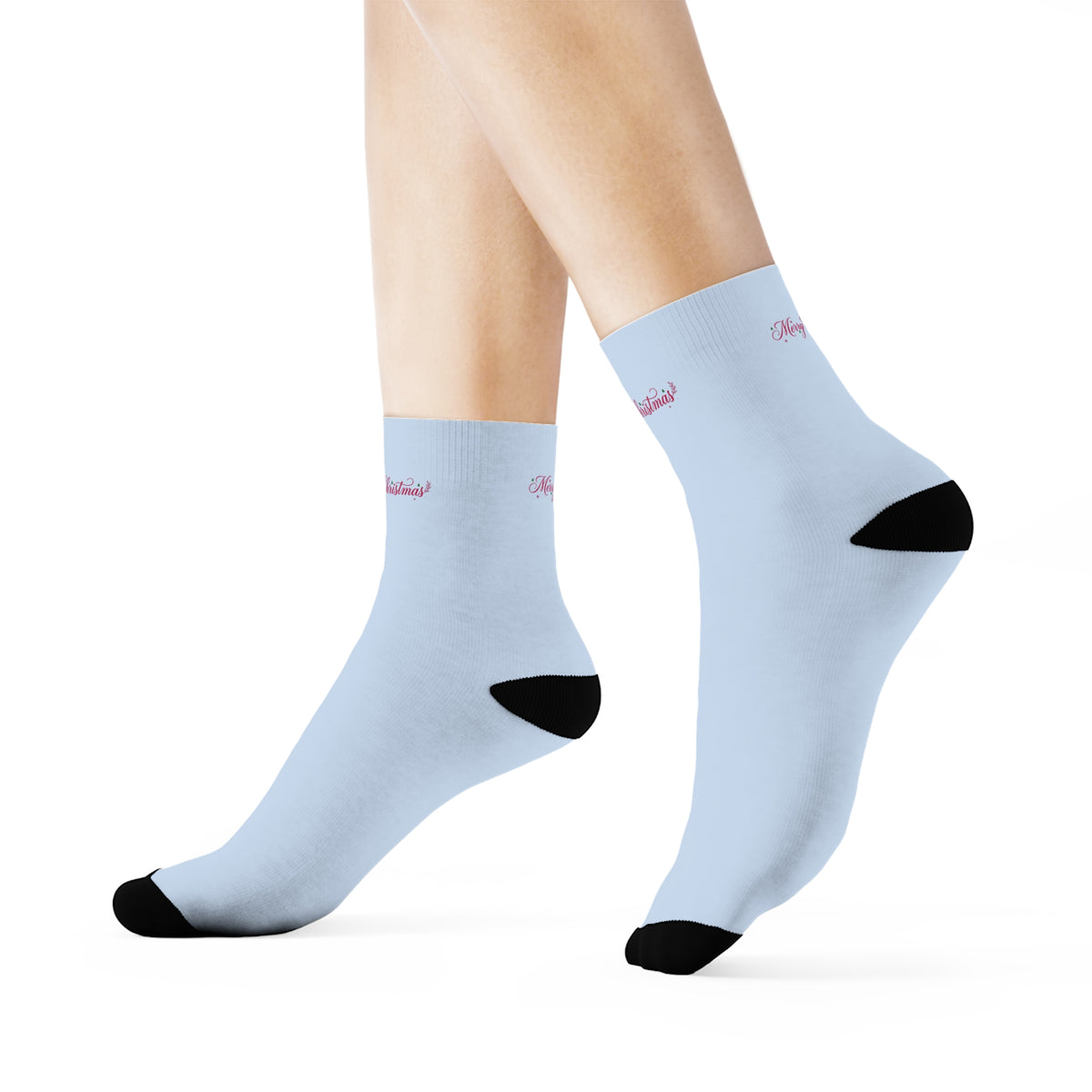 Calzini corti azzurri – Buon Natale Design 3