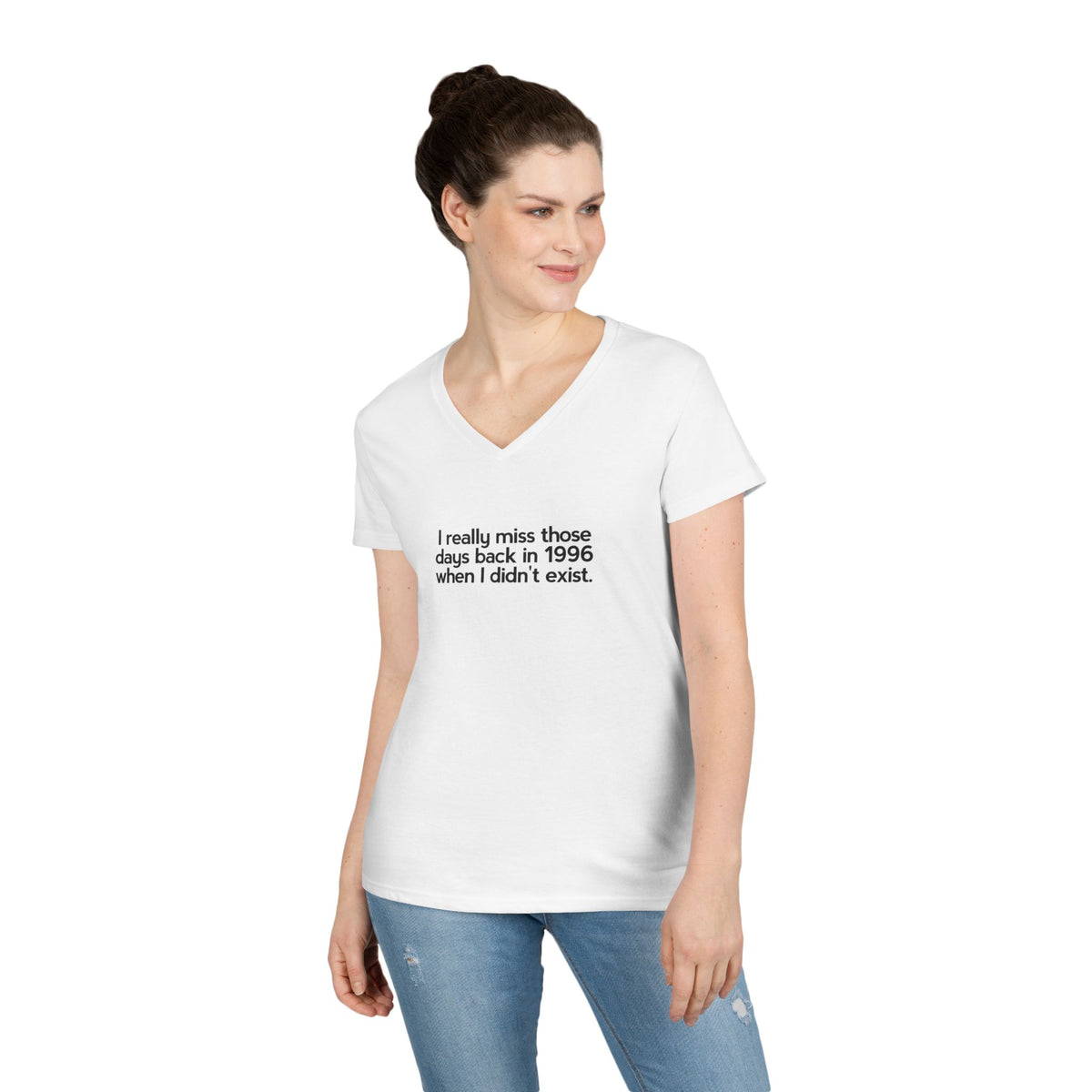 T-shirt scollo a V donna «Nostalgic Void»