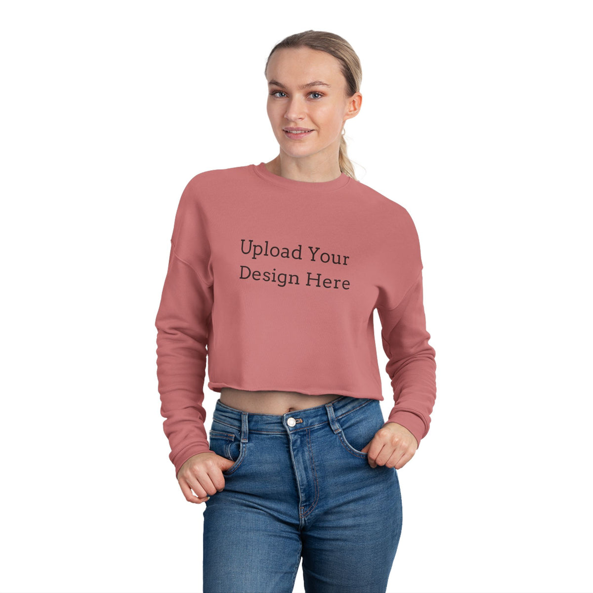 Felpa crop donna personalizzabile – Modello A