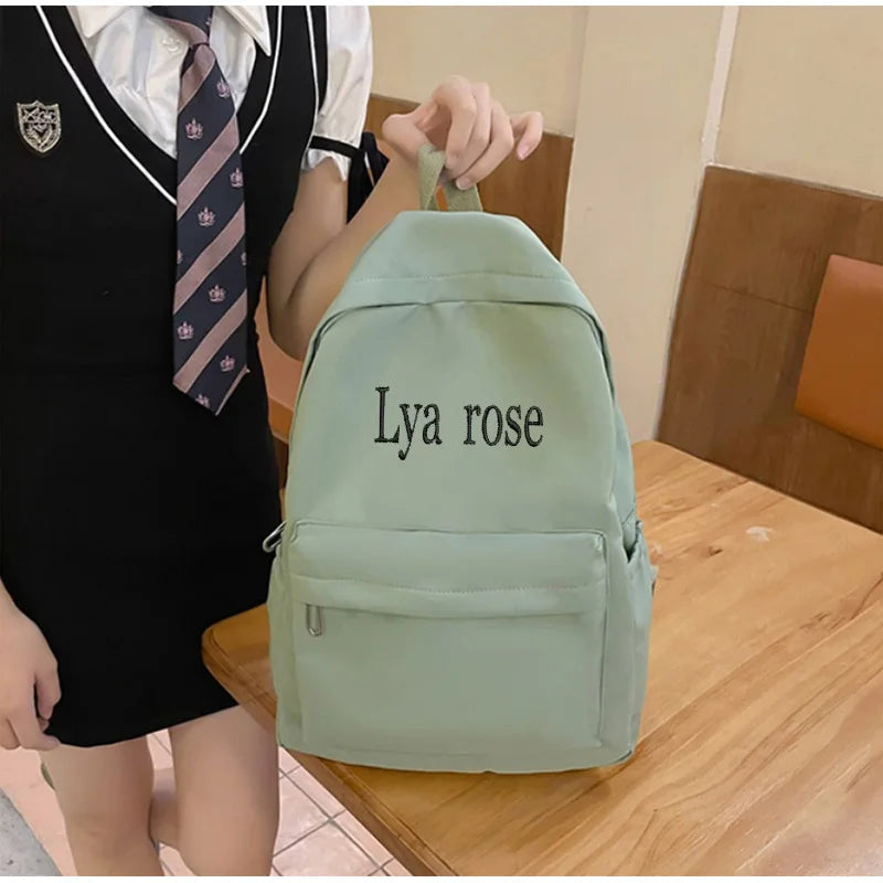 Zaino scuola personalizzato con nome ricamato in nylon – Modello B