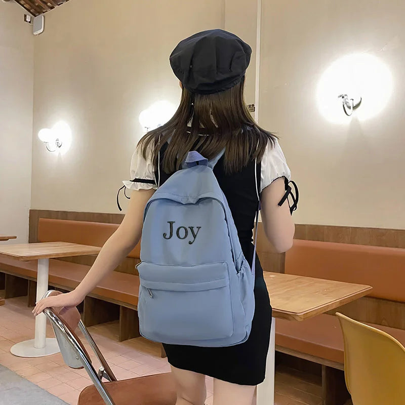 Zaino scuola personalizzato con nome ricamato in nylon – Modello B