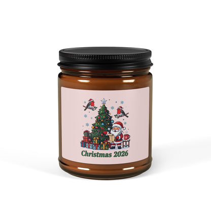 Candela in barattolo ambrato – Natale 2026