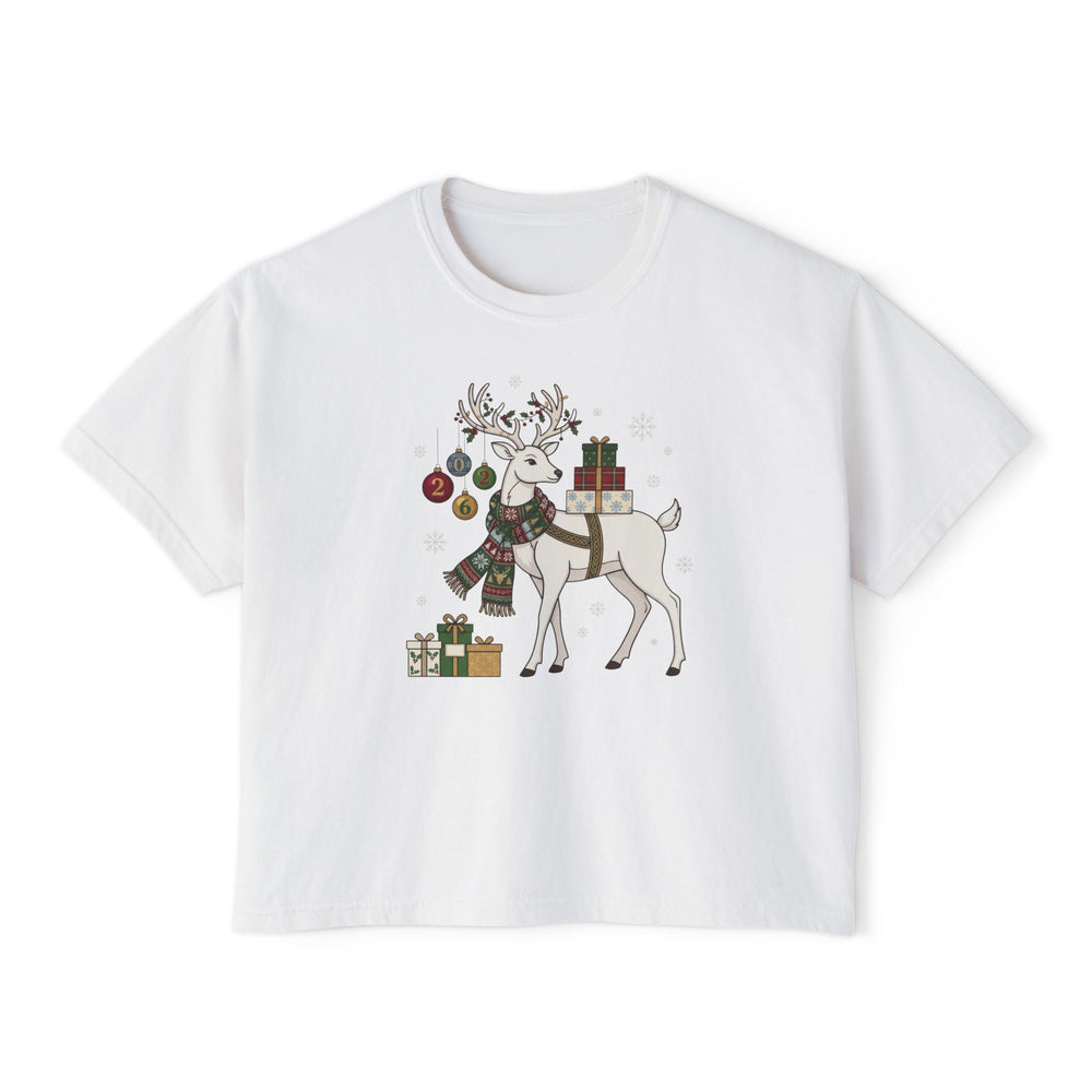 T-shirt boxy donna – Renna di Natale