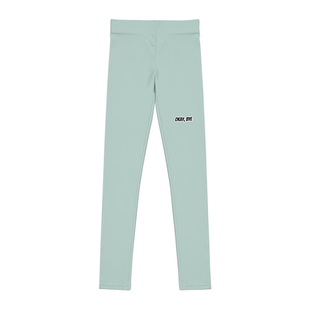Leggings verde menta ragazzi «Okay Bye»