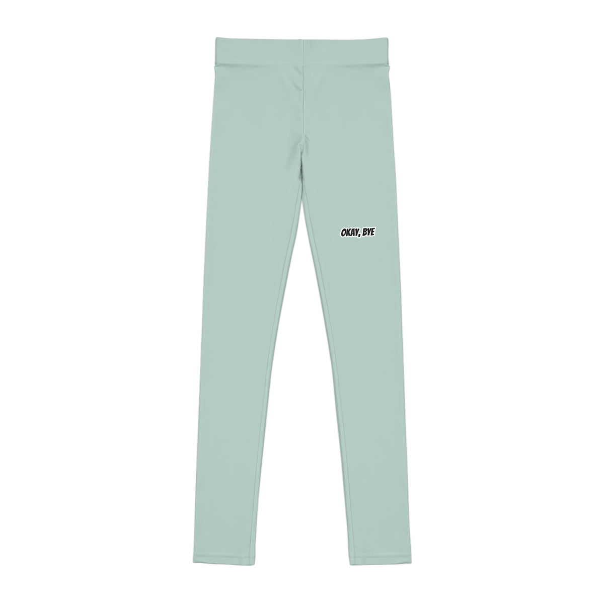 Leggings verde menta ragazzi «Okay Bye»