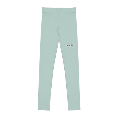 Leggings verde menta ragazzi «Okay Bye»
