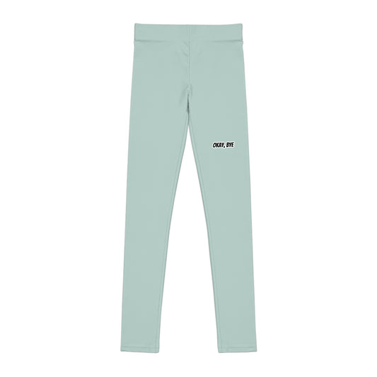 Leggings verde menta ragazzi «Okay Bye»