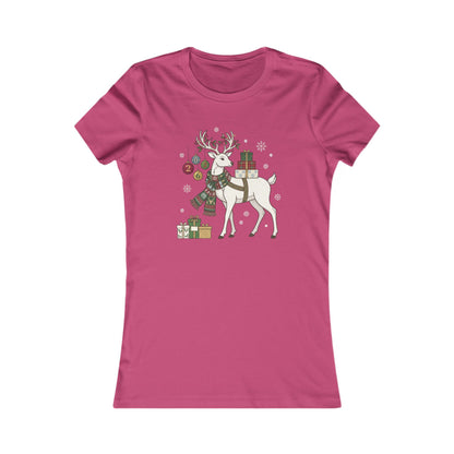 T-shirt natalizia da donna con cervo