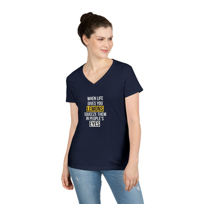 T-shirt scollo a V donna «Sour Revenge»