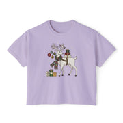 T-shirt boxy donna – Renna di Natale