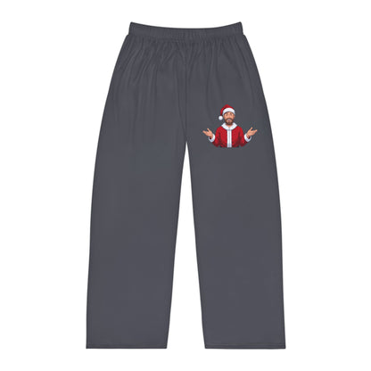 Pantaloni da pigiama da uomo Happy Santa grigio scuro