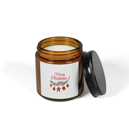 Candela in barattolo ambrato – Natale Doodle