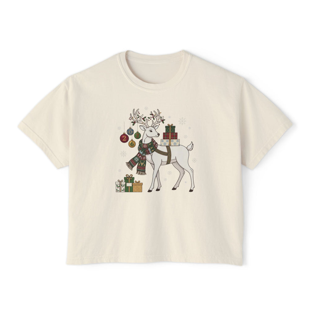 T-shirt boxy donna – Renna di Natale