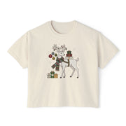T-shirt boxy donna – Renna di Natale