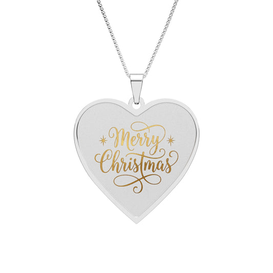 Collana medaglione a cuore con foto – Buon Natale Design 2