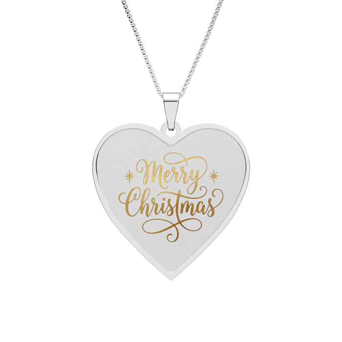 Collana con ciondolo a due cuori Buon Natale