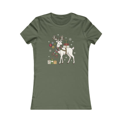 T-shirt natalizia da donna con cervo