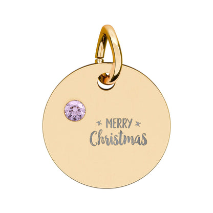 Charm a cerchio con pietra del mese – Buon Natale