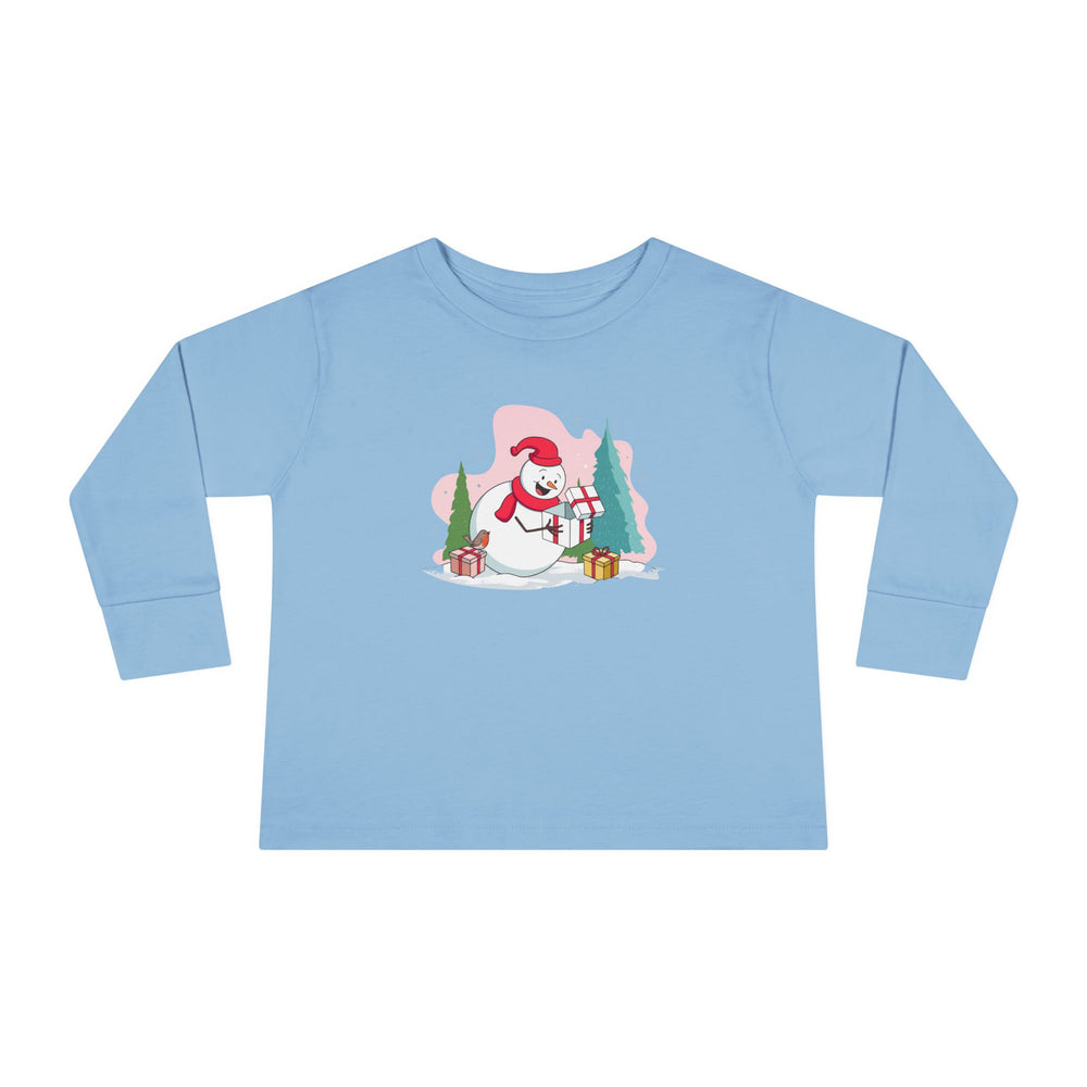 T-shirt a maniche lunghe per bambini "Snowman's Surprise"