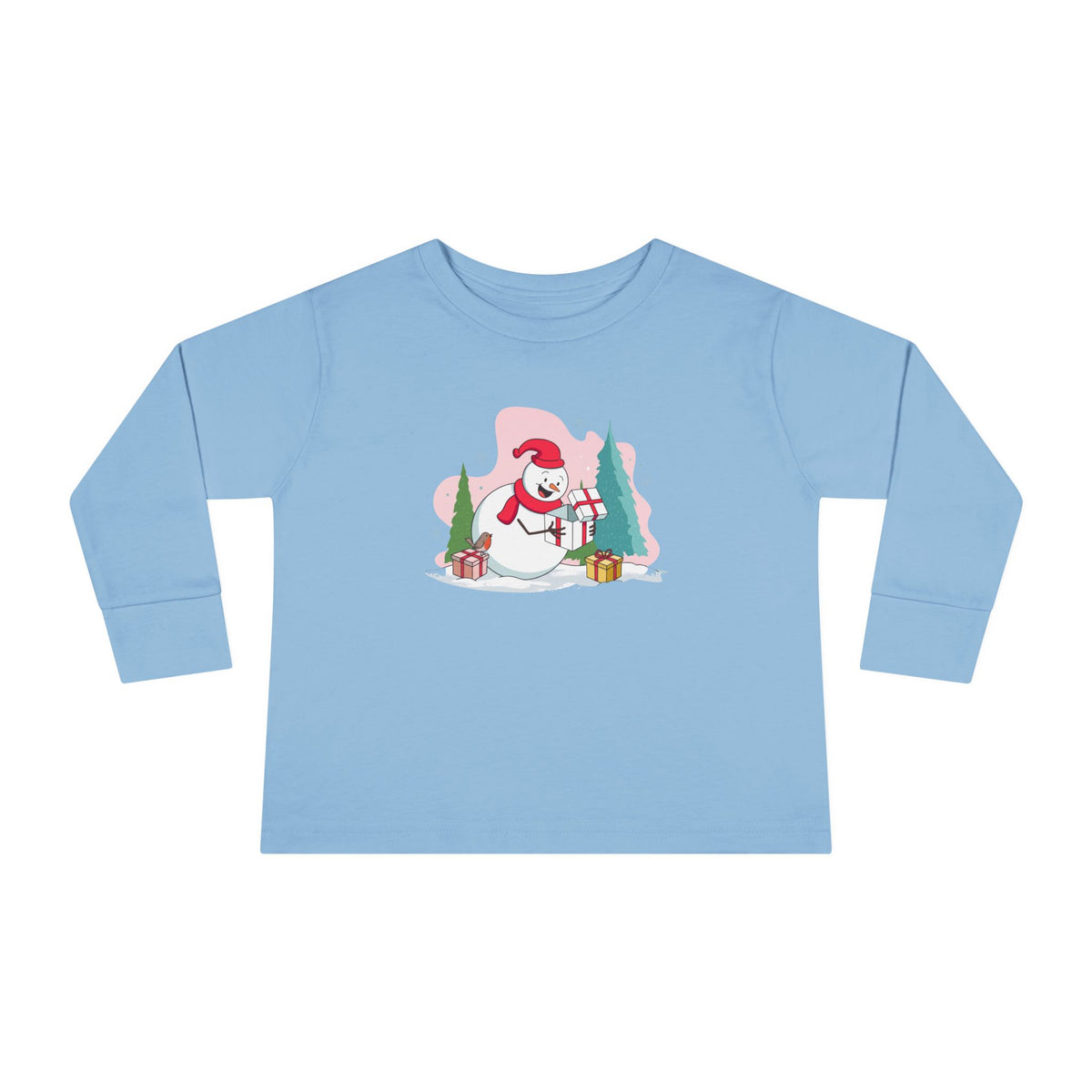 T-shirt a maniche lunghe per bambini "Snowman's Surprise"