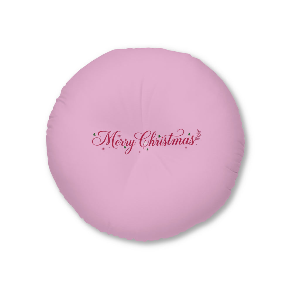 Pouf cuscino rotondo trapuntato – Buon Natale Design 3